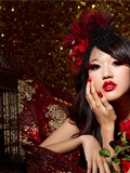 Jill weitingpeng's wedding dress red beauty photo set(12)